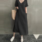Cotton V-Neck Midi Dress