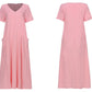 Cotton V-Neck Midi Dress
