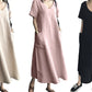 Cotton V-Neck Midi Dress
