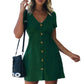 Lightweight Button Up Mini Dress
