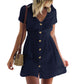 Lightweight Button Up Mini Dress