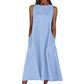 Straight Neck A-Line Maxi Dress