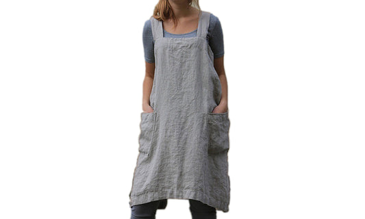 Cotton Linen Apron Dress