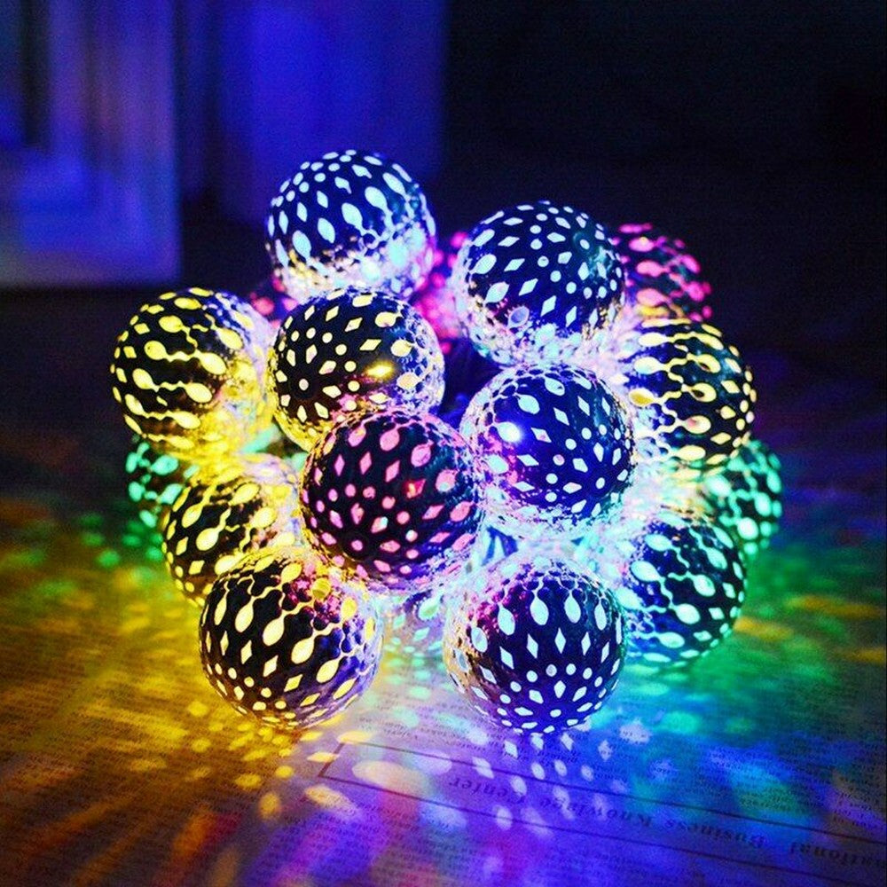 LED Moroccan Globe String Lights -Mixed Color