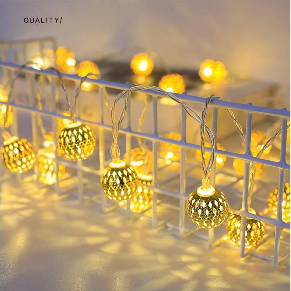 LED Moroccan Globe String Lights -Yellow