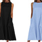 Straight Neck A-Line Maxi Dress