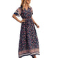 Floral Short Sleeve Maxi Dress
