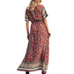Floral Short Sleeve Maxi Dress