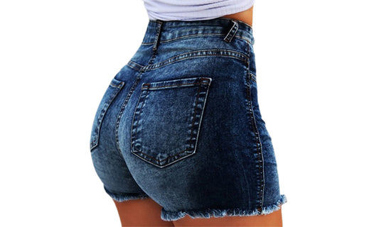 Women Stretch High Waist Denim Shorts