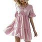 Check Pintuck Smock Dress