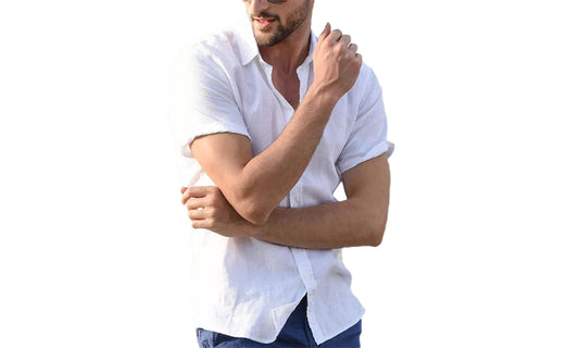 Men's Lightweight Cotton Short Sleeve Shirt White