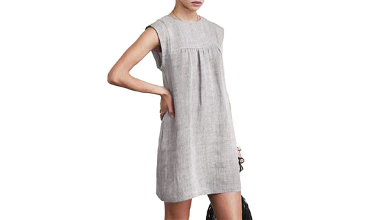 Cotton-Linen Sleeveless Mini Dress