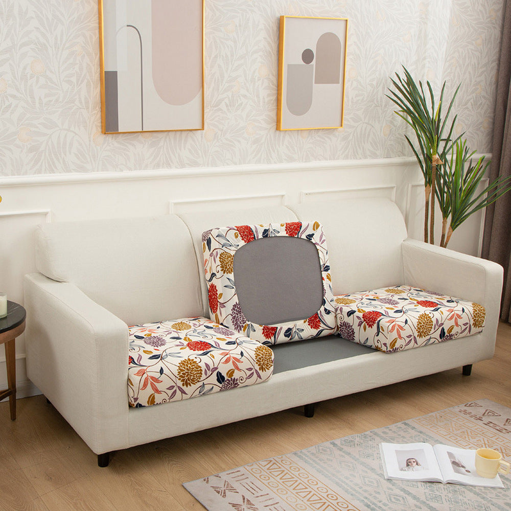 2Pcs Printed Stretchable Sofa Seat Cover