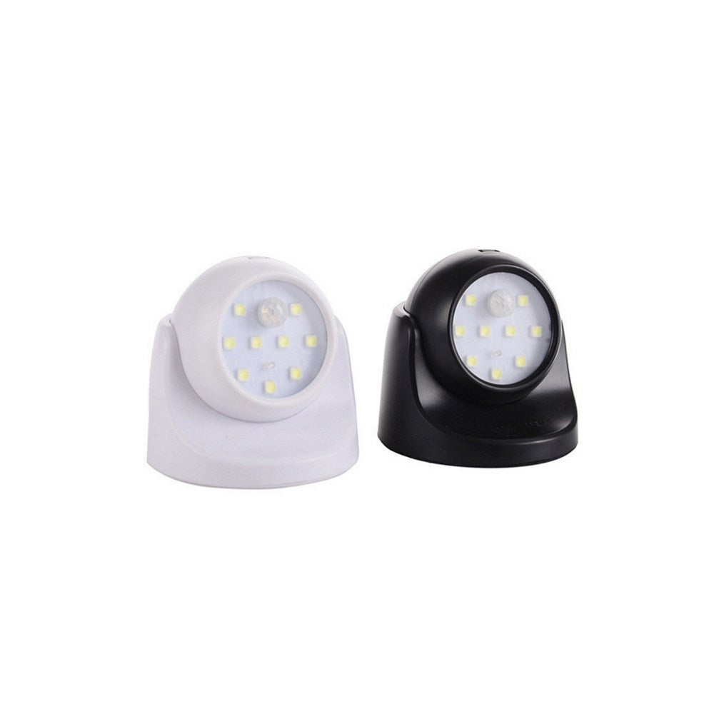 Set of 2Pcs 360 degree Battery Operated Motion Sensor Light-Black and White