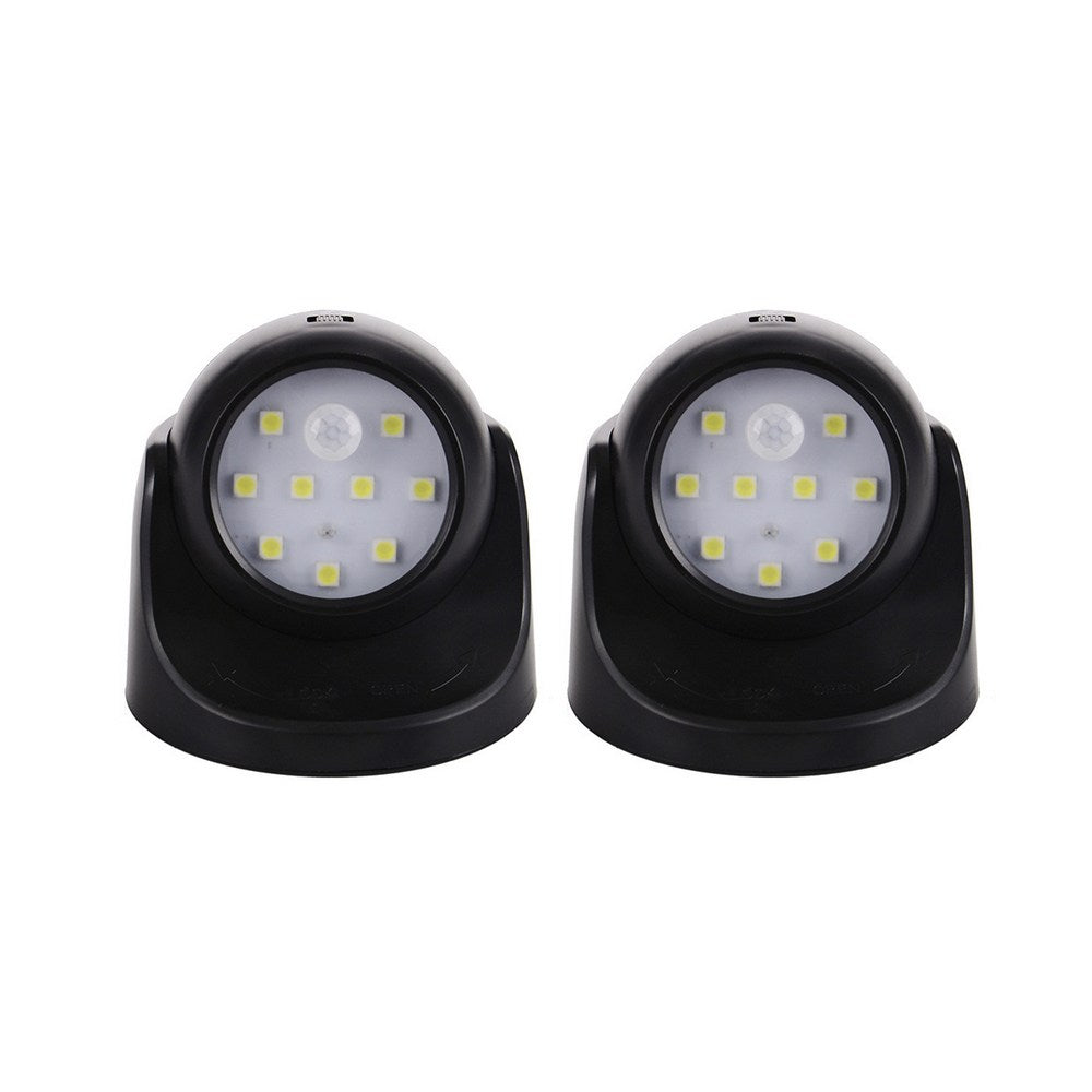 Set of 2Pcs 360 degree Battery Operated Motion Sensor Light-Black