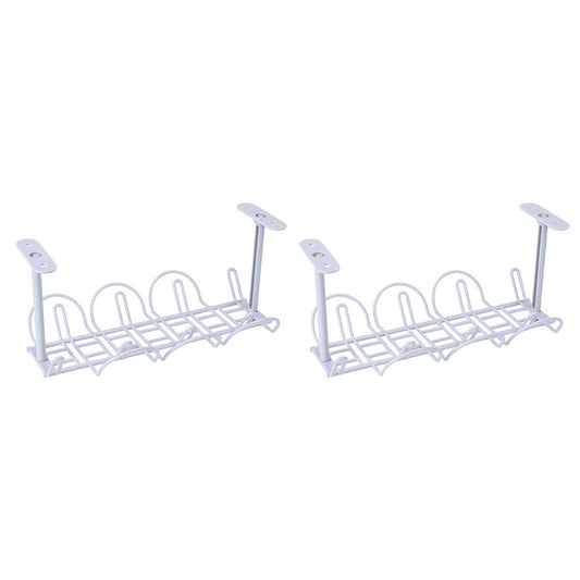 2Pcs Under Desk Adapter Organizer