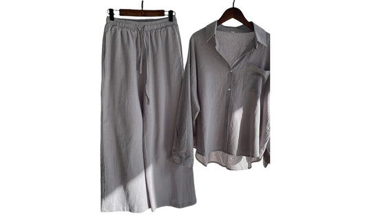 Women Cotton-Linen Loungewear Set