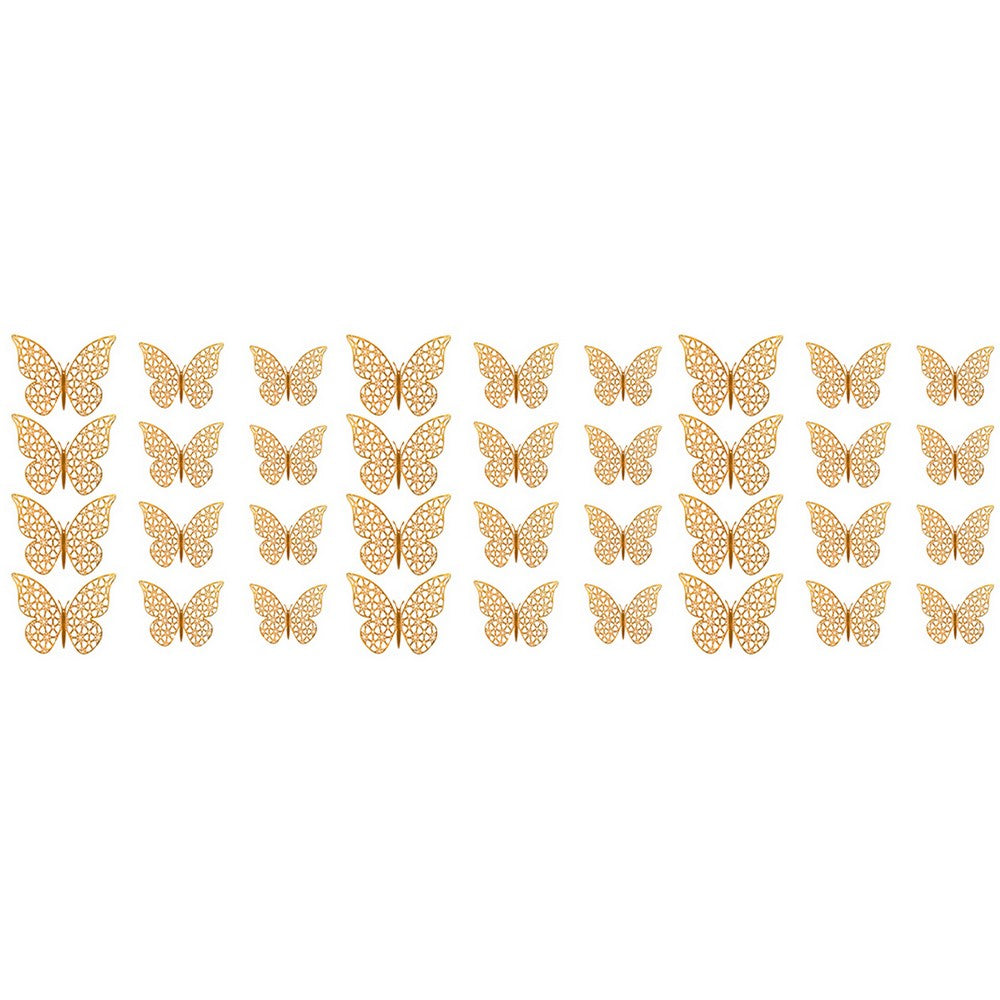 72Pcs 3D DIY Butterfly Wall Decal Stickers -Yellow