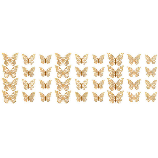 72Pcs 3D DIY Butterfly Wall Decal Stickers -Yellow