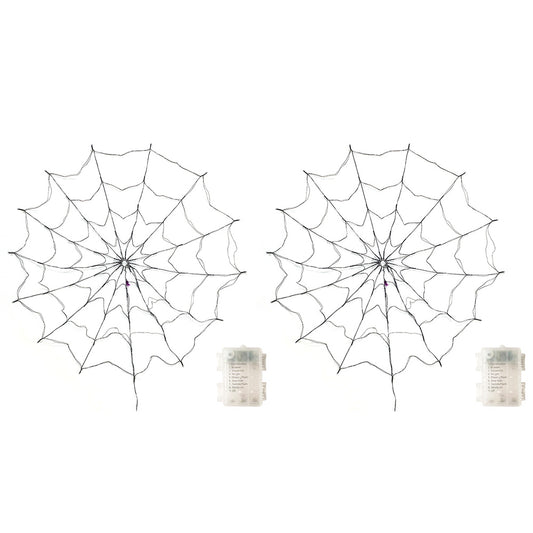 2Pcs Halloween Led Spider Web Light