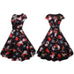 Women's Christmas Summer Short Sleeve Xmas A-Line Dress