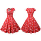 Women's Christmas Summer Short Sleeve Xmas A-Line Dress