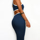 Women's Ribbed Backless Tank Dresses Slim Vest Dress Knitted Cut Out Waist Midi Bodycon Tank Dress