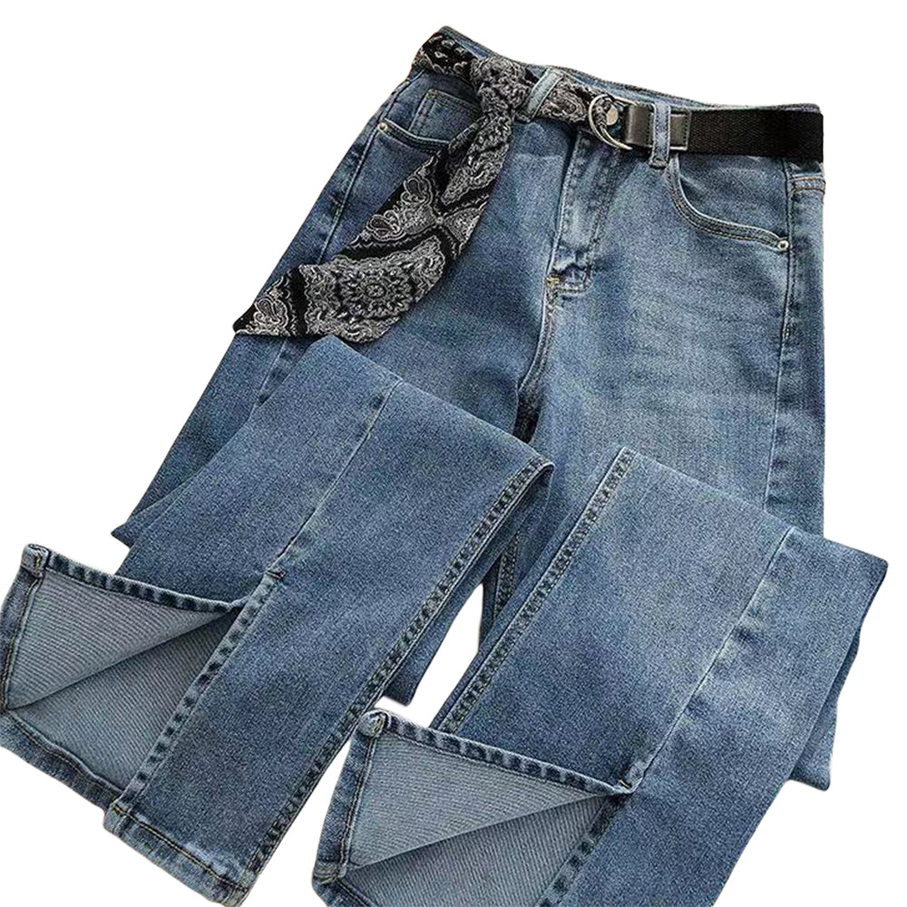 Women Casual High Waisted Flare Jeans