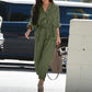 Women's Tie Waist Cargo Jumpsuit Long Sleeve Button Down Romper Overalls