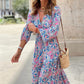 Women's Floral Long Sleeve Tied Waist Maxi Dress