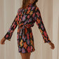 Women Pleated Mini Shirt Dress