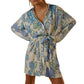 Women Pleated Mini Shirt Dress