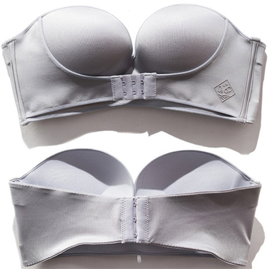 Women Strapless Push-Up Bras-Gray