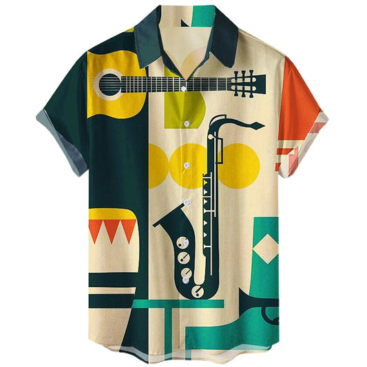 Men's Summer Shirts Tops Button Down Short Sleeve Shirts Causal Beach Shirts