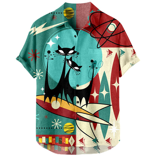 Men's Summer Shirts Tops Button Down Short Sleeve Shirts Causal Beach Shirts