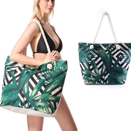 Women Large Beach Bags Sandproof Totes Bags with Zipper for Pool Gym Travel Daily Bags Beach Holiday