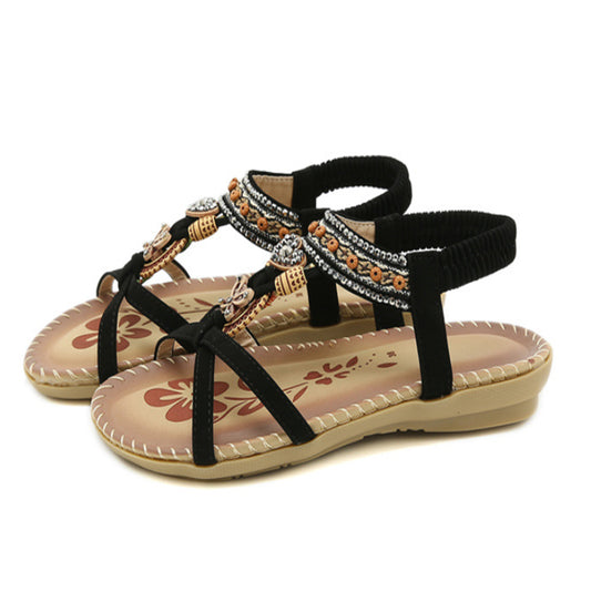 Women's T-Strap Bohemian Flat Sandals