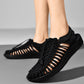 Men Summer Cut Out Lace-Up Front Sandals Outdoor Beach Walking Sandals Shoes