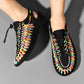 Men Summer Cut Out Lace-Up Front Sandals Outdoor Beach Walking Sandals Shoes