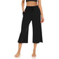 Women's Capri Pants Wide Leg Drawstring Loose Cropped Yoga Pants