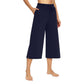 Women's Capri Pants Wide Leg Drawstring Loose Cropped Yoga Pants