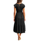 Women's Summer Casual Short Sleeve Waist Tiered Midi Dress