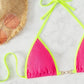 Women's Ribbed Triangle Thong Bikini Set Two Piece Swimsuit Bathing Suit