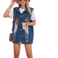 Women's Patchwork Denim Jean Vest