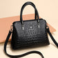 Women PU Leather Croc-Printed Handbag Ladies Office Shoulder Bag Crossbody Bag