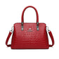 Women PU Leather Croc-Printed Handbag Ladies Office Shoulder Bag Crossbody Bag