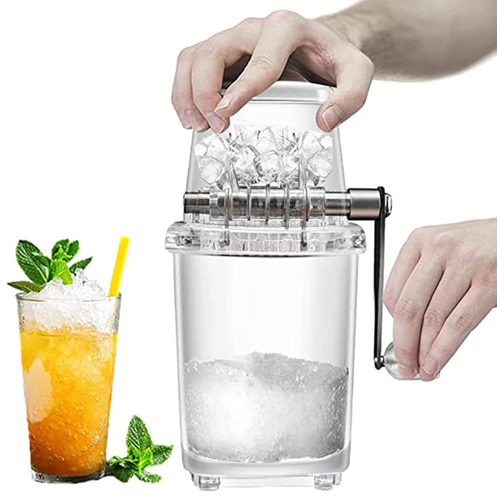 Manual Cranked Operated Ice Crusher Shaver Portable Ice Breaker