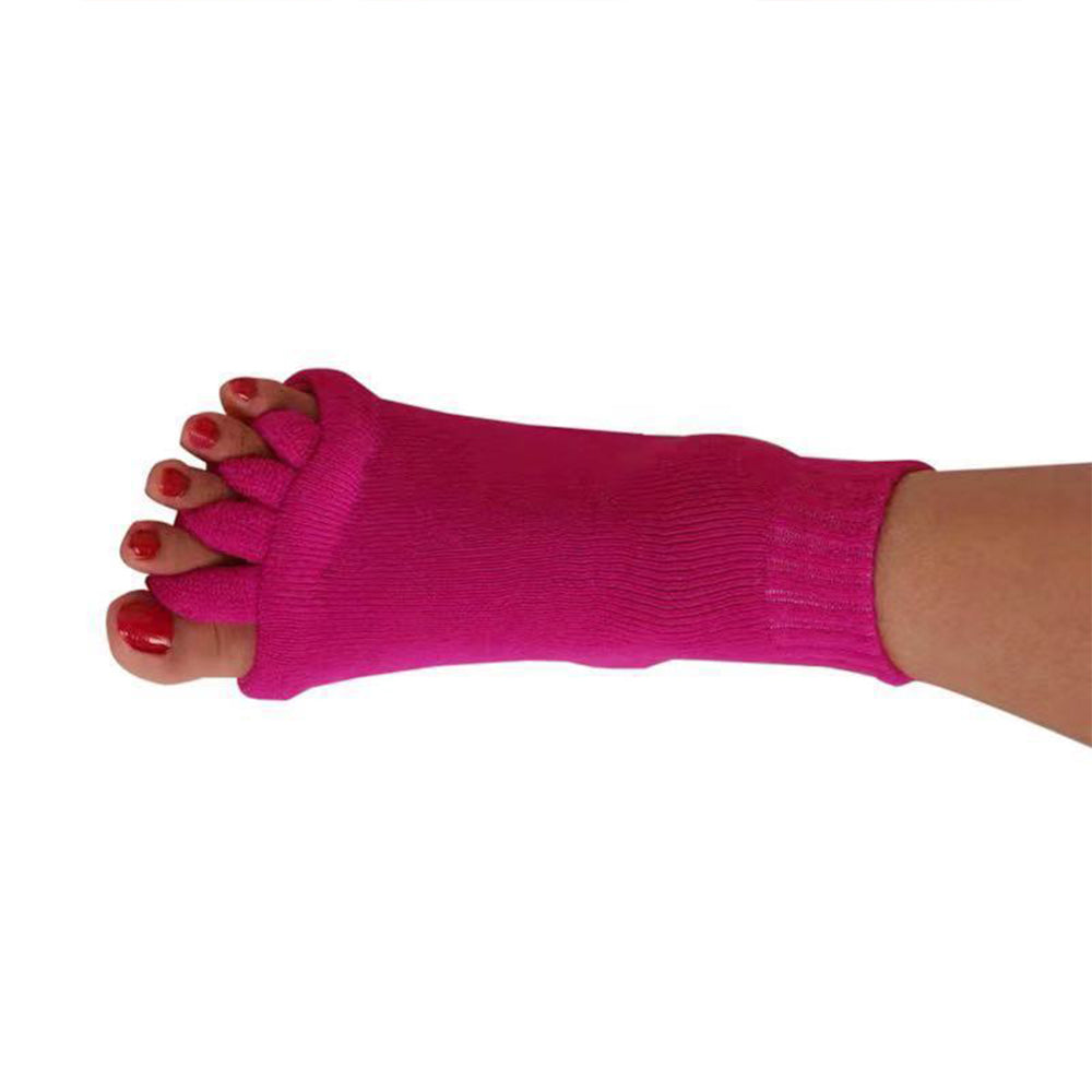 2 Pairs Ble Toe Foot Alignment Socks-Black & Red