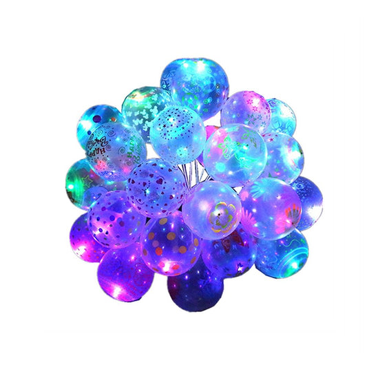 50-Pack LED Luminous Transparent Balloons For Outdoor/Indoor Decoration