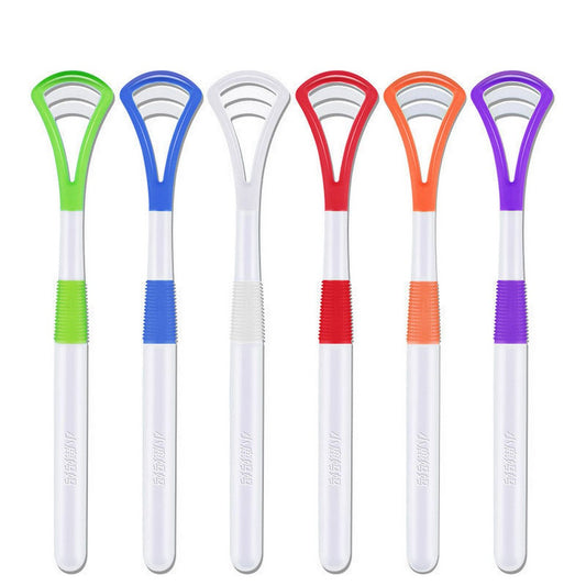 5Pcs Easy to Use Silicone Tongue Cleaner Random Colour